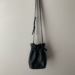 DKNY vintage gray leather bucket bag